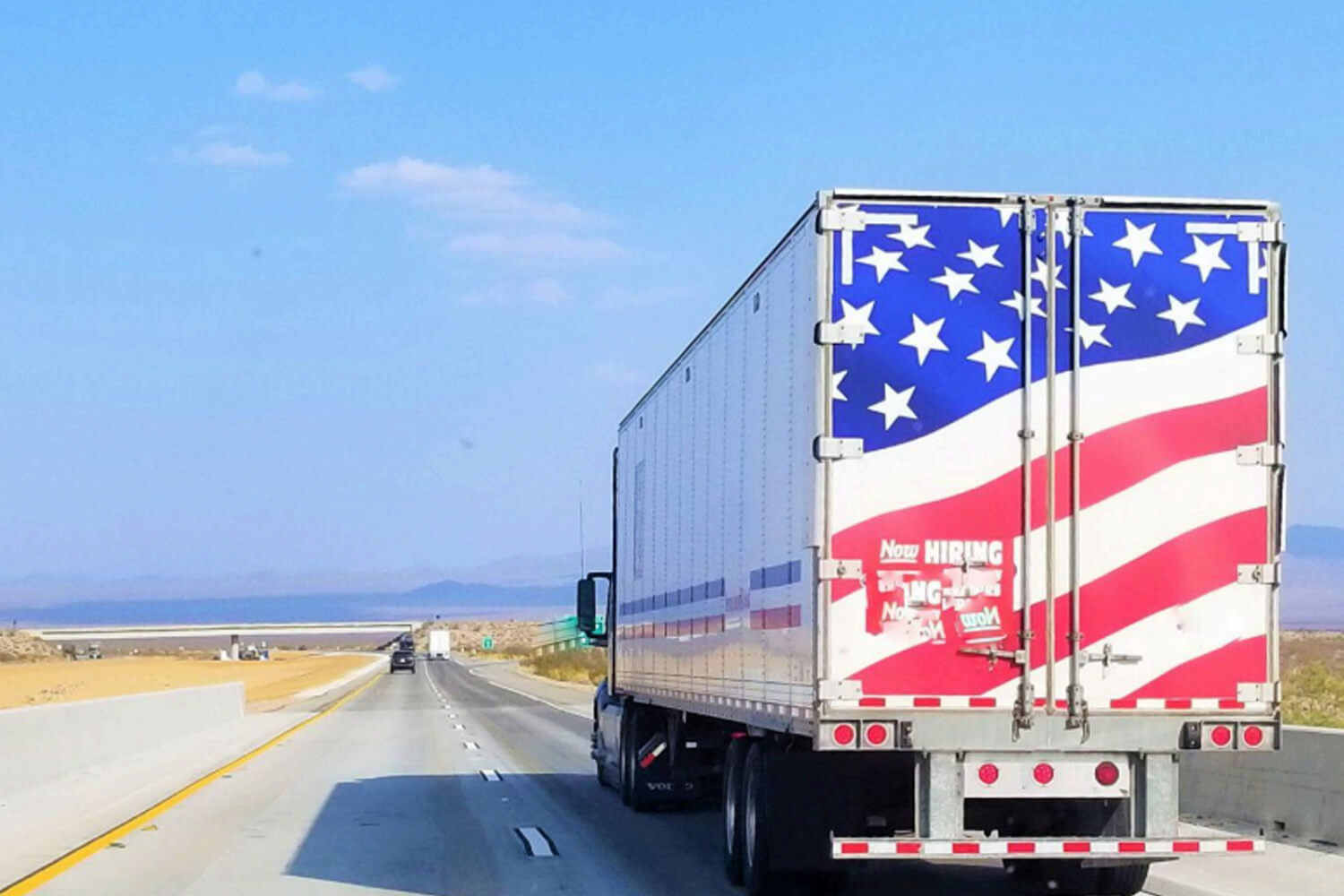 Semi Truck driving down interstate