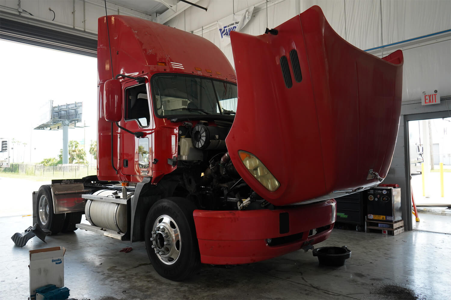 Semi Truck driving down interstate